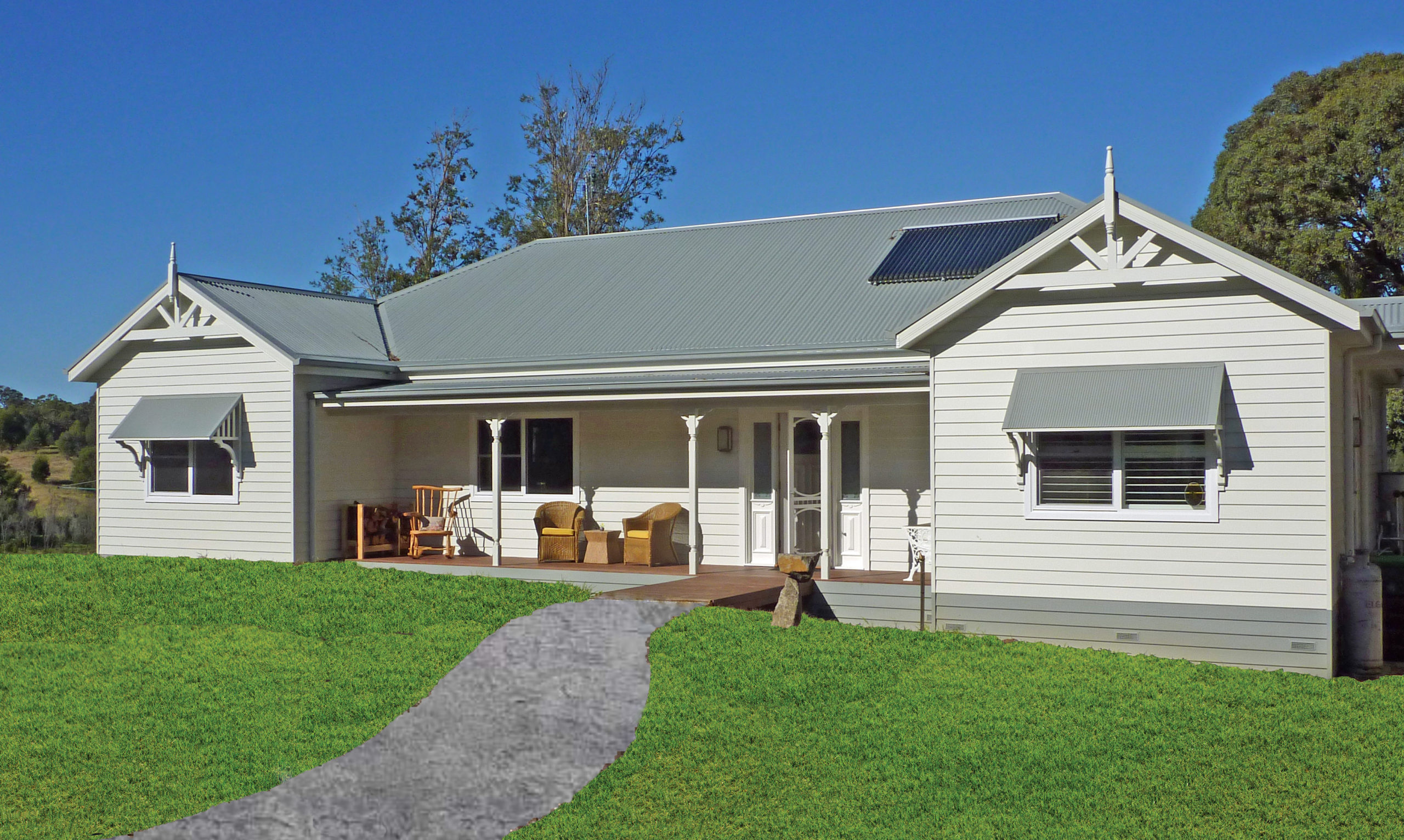 Briarose - country cottage energy efficient home with north facing porch built by Farm Houses of Australia